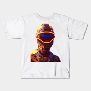 Technological cyborg head. Kids T-Shirt